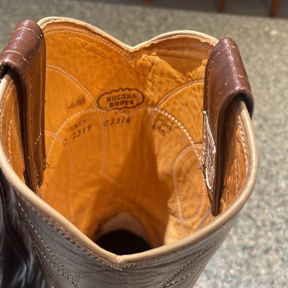 Nocona Boots Justin Western cowgirl leather brown pull on Boot size 6 1/2 - Picture 6 of 13